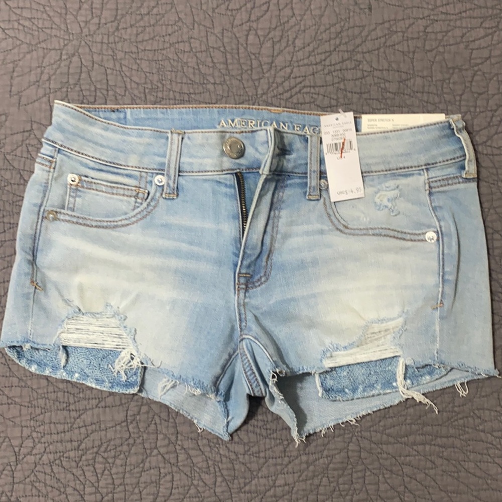 NWT AE Shortie Super Stretch X  denim shorts